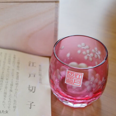 酒器】江戸切子・懐石杯 乱れ桜（すみだ江戸切子館）