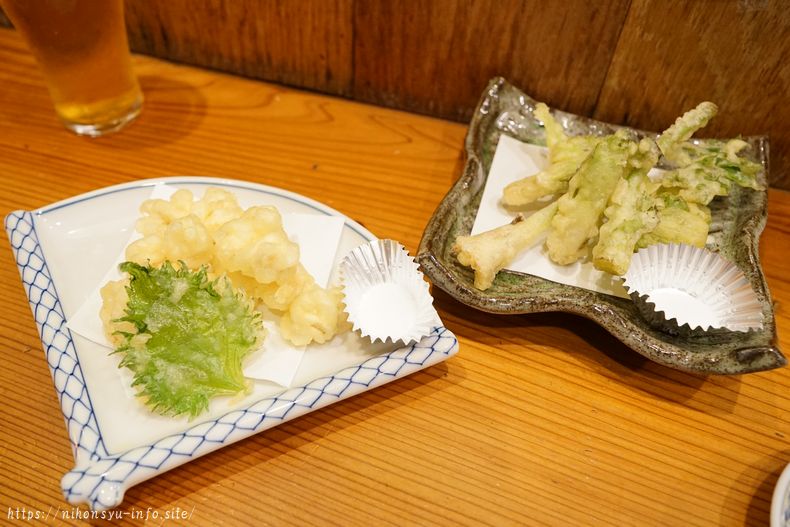 山菜と白子の天ぷら